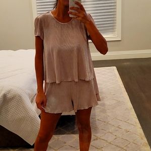 GORGEOUS METALLIC PINK SHIMMERY ROMPER BLITHE LOS ANGELES